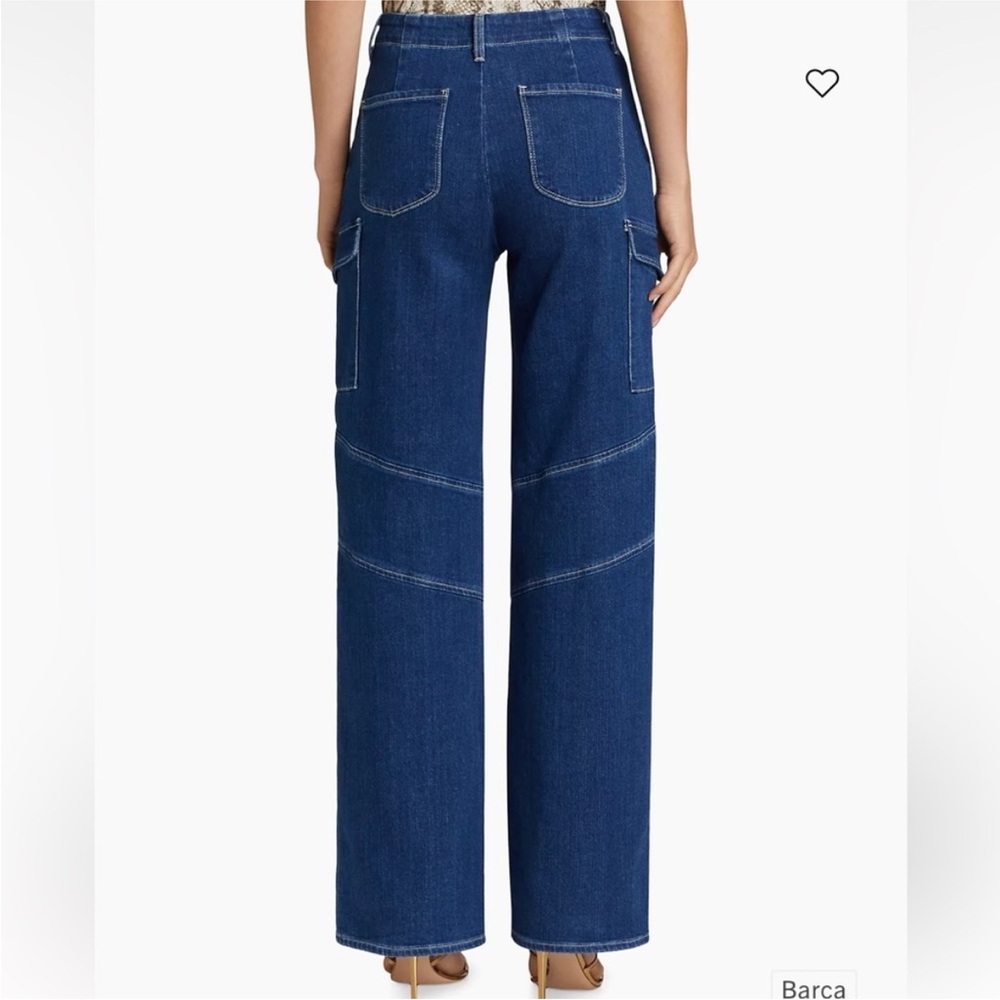 L’AGENCE Brooklyn Wide Leg Cargo Jean Barca Blue 28 High Rise Y2K Denim USA Made - Picture 8 of 15